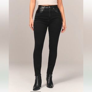 NWT‎ Abercrombie Mixed Fabric Super Skinny Jeans